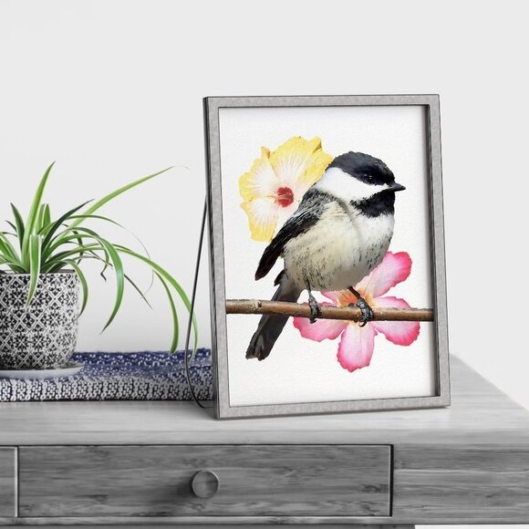 4x6 Chickadee Bird Watercolor Illustration Painting‎ Print - Picture 5 of 5